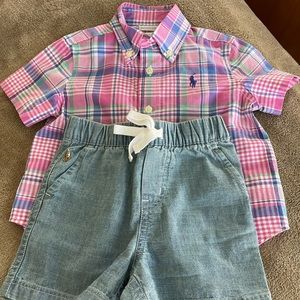 Ralph Lauren button down and shorts